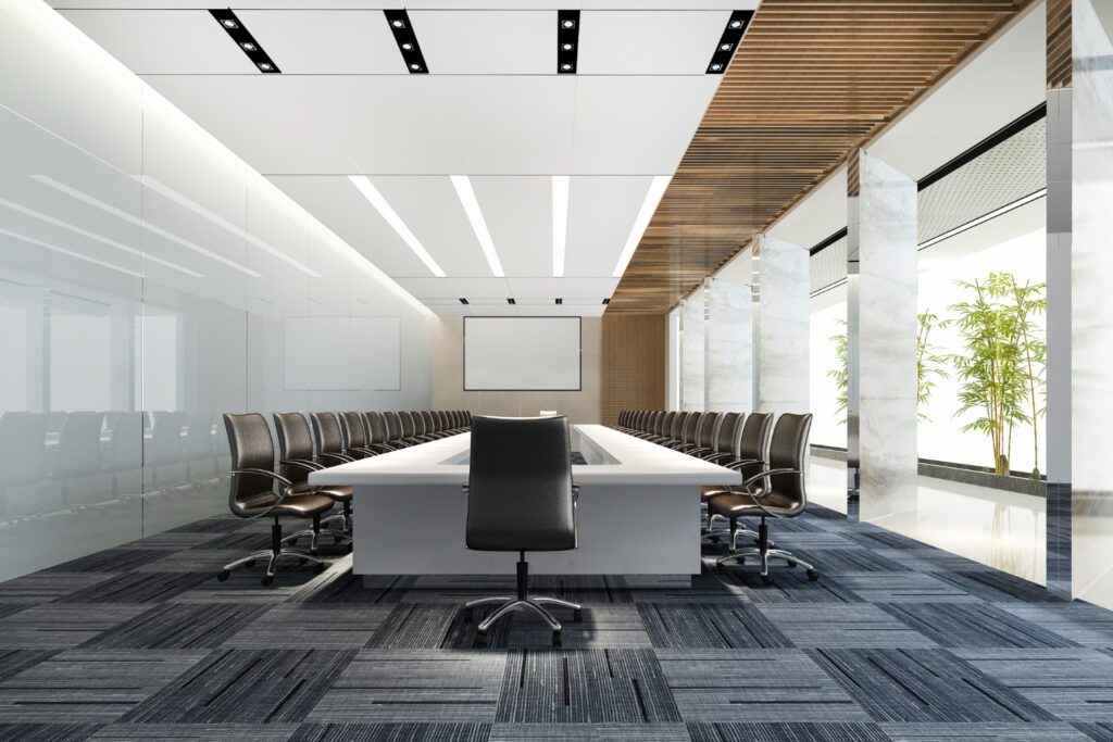 Executive luxury meeting room interior fit out in Dubai office tower by Interior fit out Company in Dubai